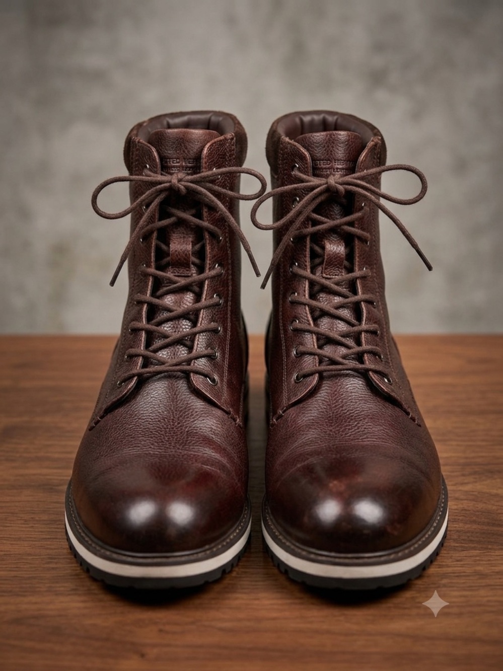 Express Men's Brown Leather Lace-Up combat style Boots